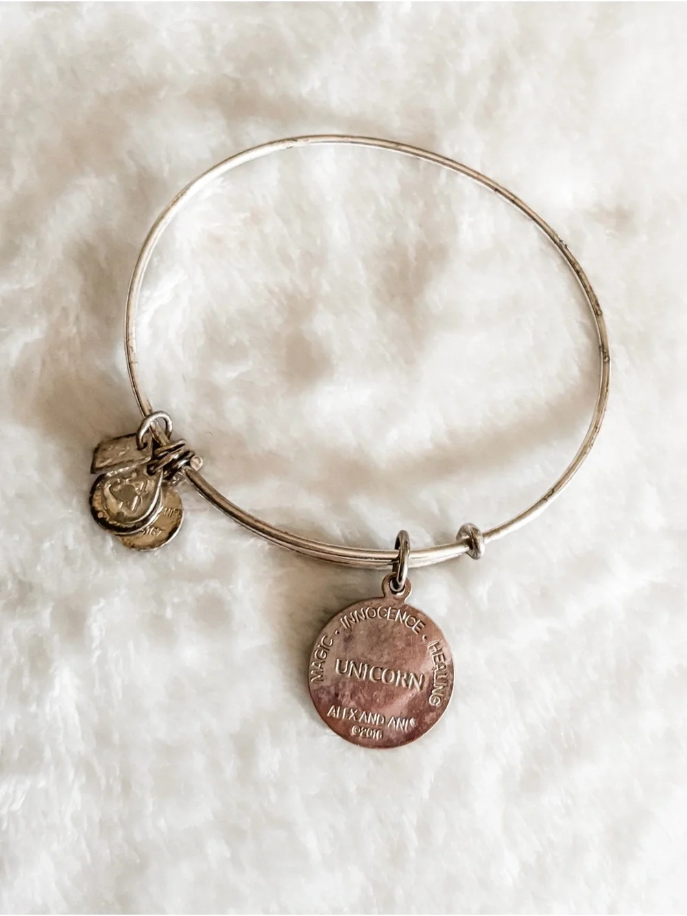 Alex and Ani Unicorn Charm Bangle Bracelet - Silver